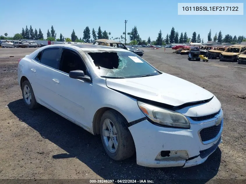 2014 Chevrolet Malibu 1Ls VIN: 1G11B5SL1EF217122 Lot: 39248397