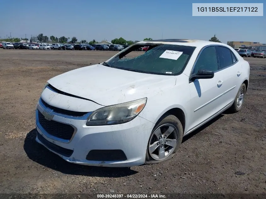 2014 Chevrolet Malibu 1Ls VIN: 1G11B5SL1EF217122 Lot: 39248397