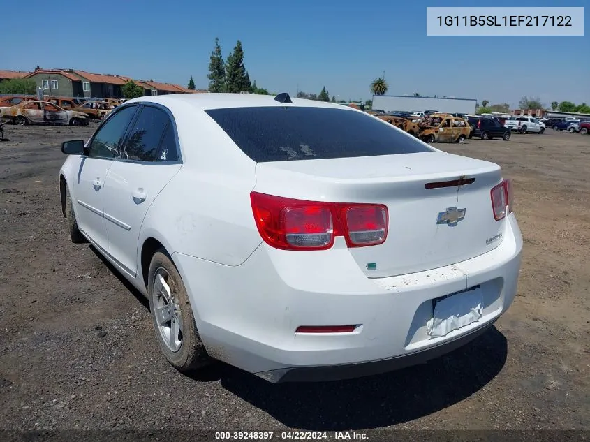 2014 Chevrolet Malibu 1Ls VIN: 1G11B5SL1EF217122 Lot: 39248397