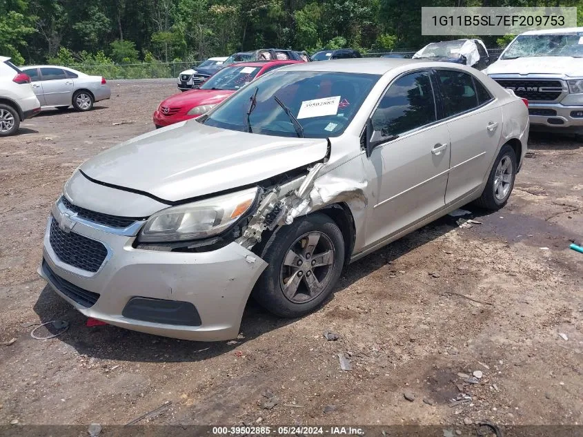 2014 Chevrolet Malibu 1Ls VIN: 1G11B5SL7EF209753 Lot: 39502885