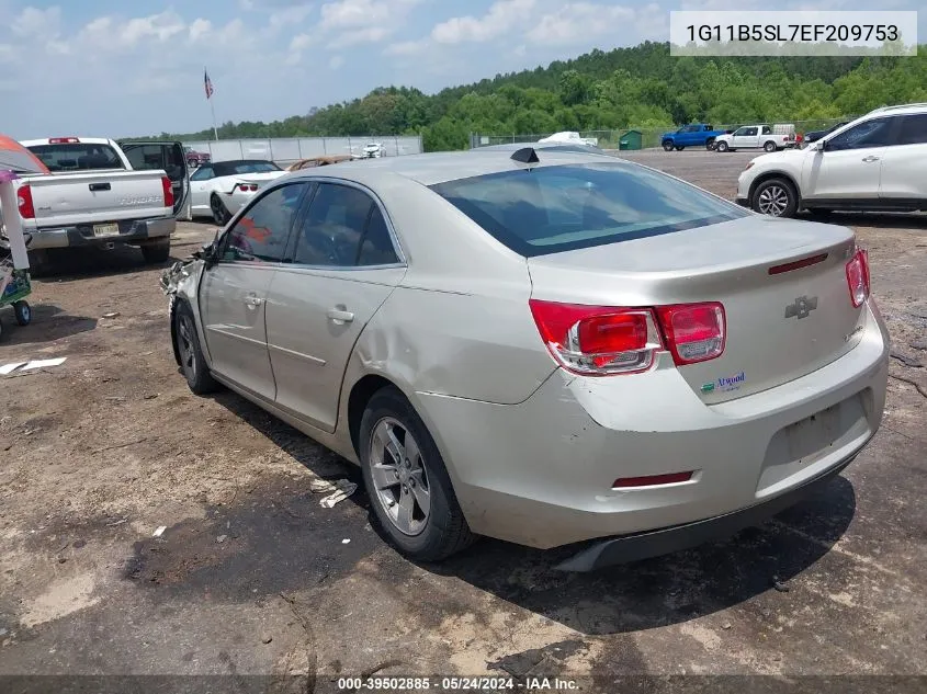 2014 Chevrolet Malibu 1Ls VIN: 1G11B5SL7EF209753 Lot: 39502885