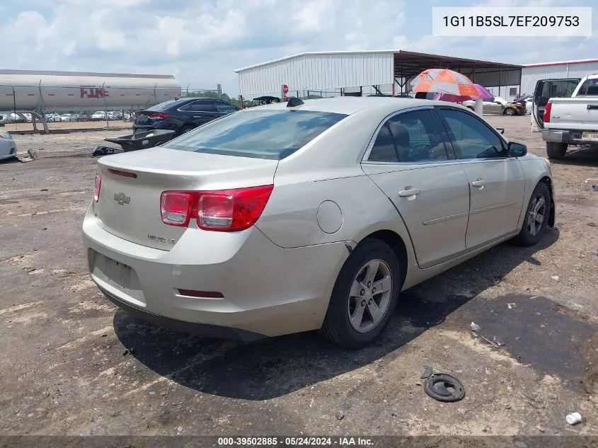 2014 Chevrolet Malibu 1Ls VIN: 1G11B5SL7EF209753 Lot: 39502885