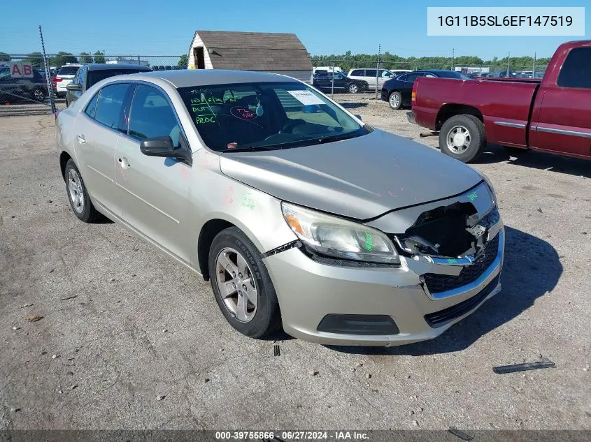 2014 Chevrolet Malibu 1Ls VIN: 1G11B5SL6EF147519 Lot: 39755866