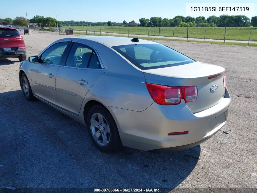 2014 Chevrolet Malibu 1Ls VIN: 1G11B5SL6EF147519 Lot: 39755866