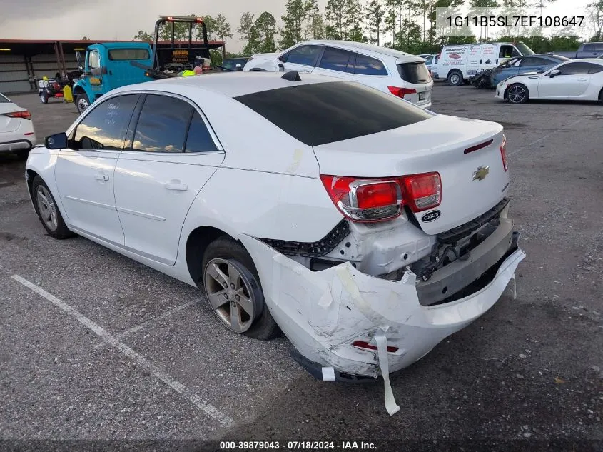 2014 Chevrolet Malibu 1Ls VIN: 1G11B5SL7EF108647 Lot: 39879043