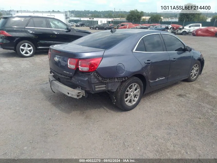 2014 Chevrolet Malibu 1Fl VIN: 1G11A5SL6EF214400 Lot: 40022270