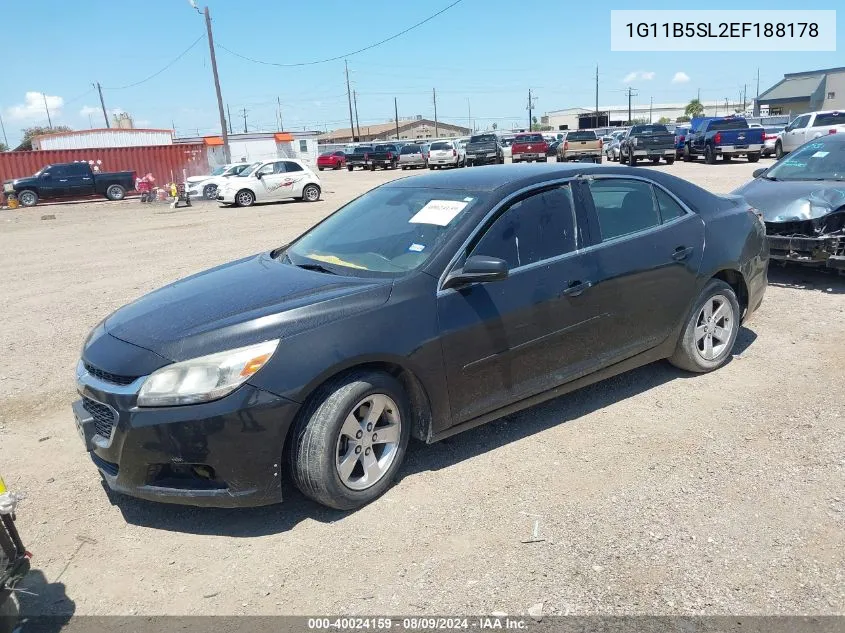 2014 Chevrolet Malibu 1Ls VIN: 1G11B5SL2EF188178 Lot: 40024159