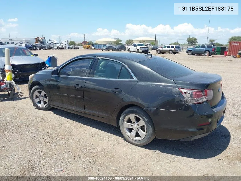 2014 Chevrolet Malibu 1Ls VIN: 1G11B5SL2EF188178 Lot: 40024159