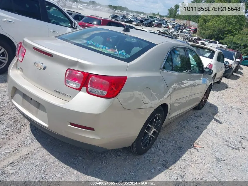 2014 Chevrolet Malibu 1Ls VIN: 1G11B5SL7EF215648 Lot: 40024365