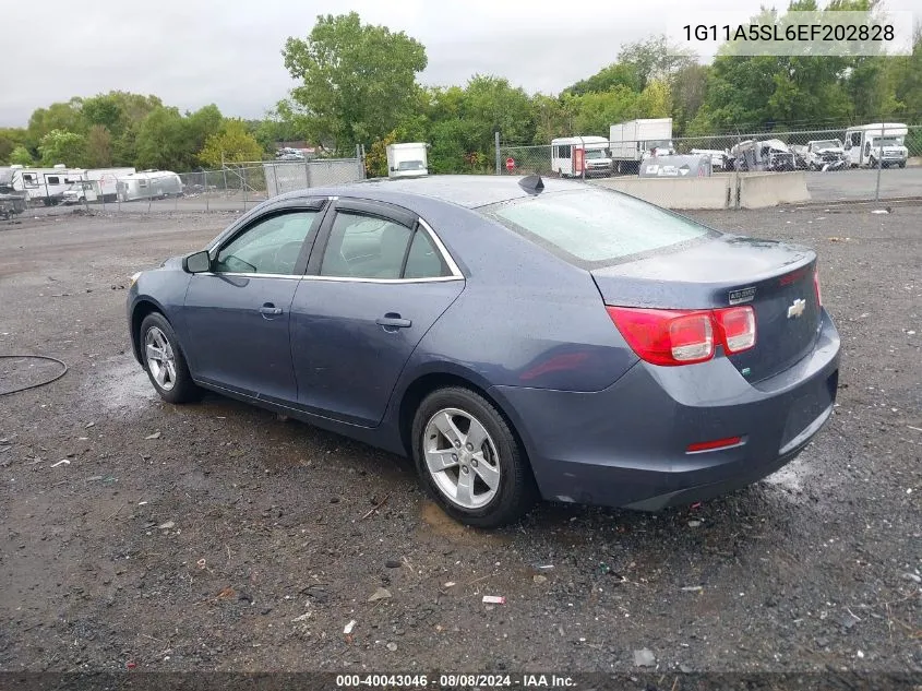 2014 Chevrolet Malibu 1Fl VIN: 1G11A5SL6EF202828 Lot: 40043046