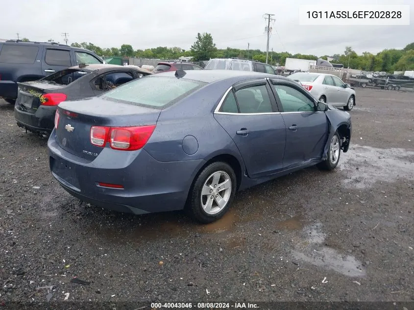 2014 Chevrolet Malibu 1Fl VIN: 1G11A5SL6EF202828 Lot: 40043046