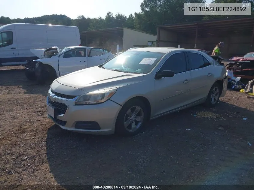 2014 Chevrolet Malibu 1Ls VIN: 1G11B5SL8EF224892 Lot: 40280814