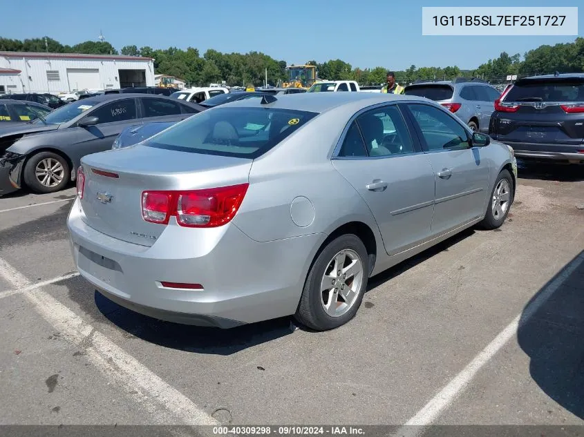 2014 Chevrolet Malibu 1Ls VIN: 1G11B5SL7EF251727 Lot: 40309298