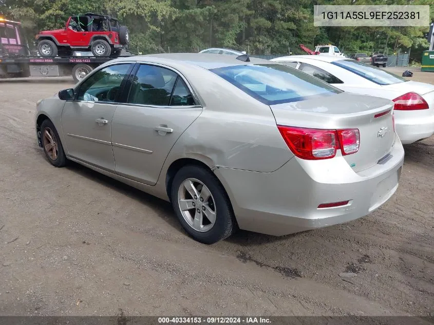 2014 Chevrolet Malibu 1Fl VIN: 1G11A5SL9EF252381 Lot: 40334153