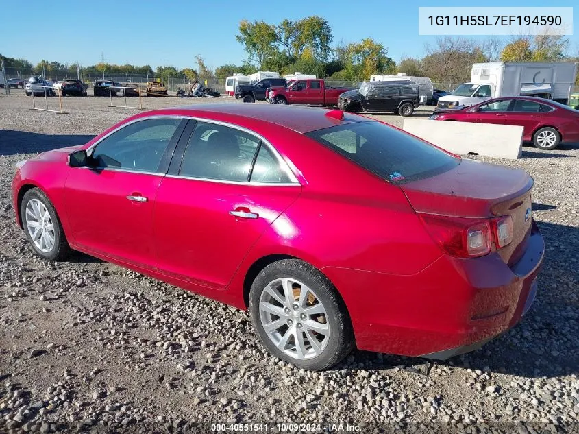 1G11H5SL7EF194590 2014 Chevrolet Malibu Ltz