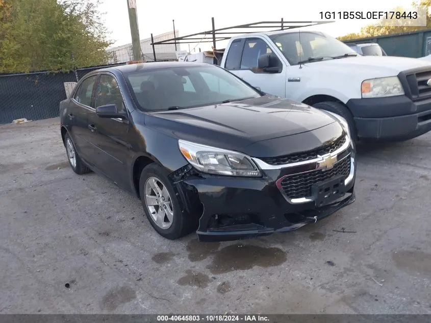 2014 Chevrolet Malibu 1Ls VIN: 1G11B5SL0EF178443 Lot: 40645803