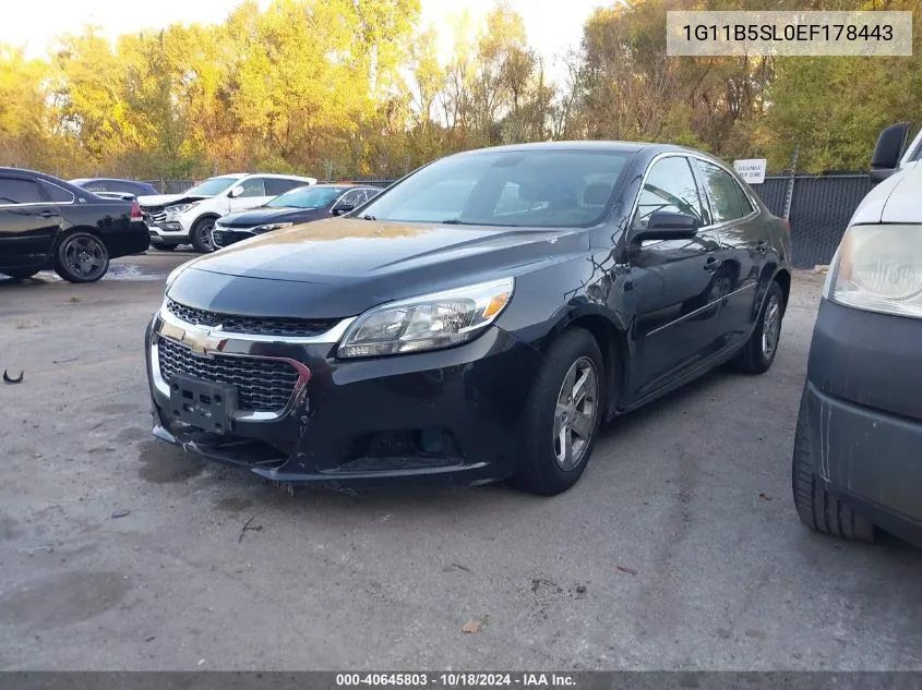 2014 Chevrolet Malibu 1Ls VIN: 1G11B5SL0EF178443 Lot: 40645803