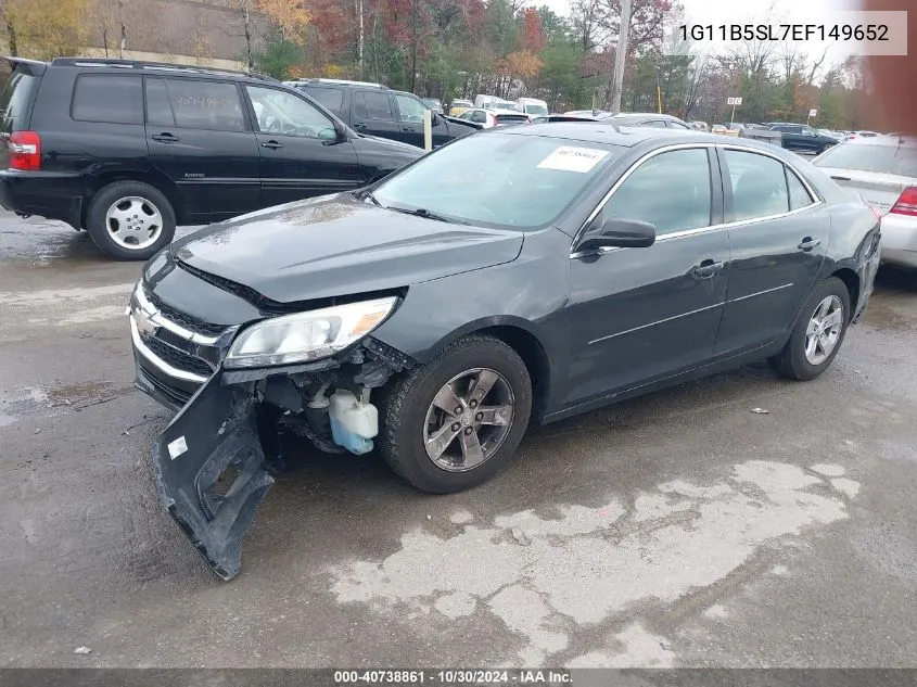 2014 Chevrolet Malibu 1Ls VIN: 1G11B5SL7EF149652 Lot: 40738861