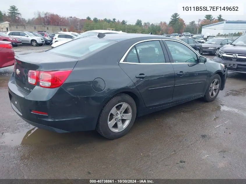 2014 Chevrolet Malibu 1Ls VIN: 1G11B5SL7EF149652 Lot: 40738861