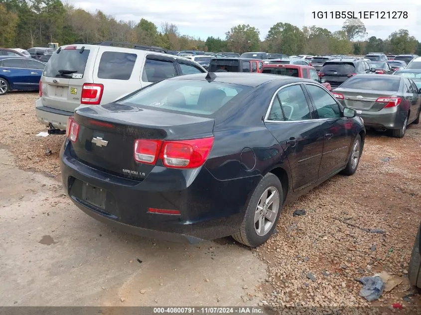 2014 Chevrolet Malibu 1Ls VIN: 1G11B5SL1EF121278 Lot: 40800791