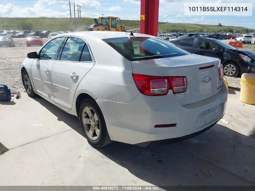 2014 Chevrolet Malibu 1Ls VIN: 1G11B5SLXEF114314 Lot: 40819272