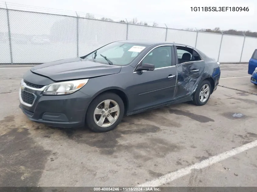 2014 Chevrolet Malibu 1Ls VIN: 1G11B5SL3EF180946 Lot: 40854246