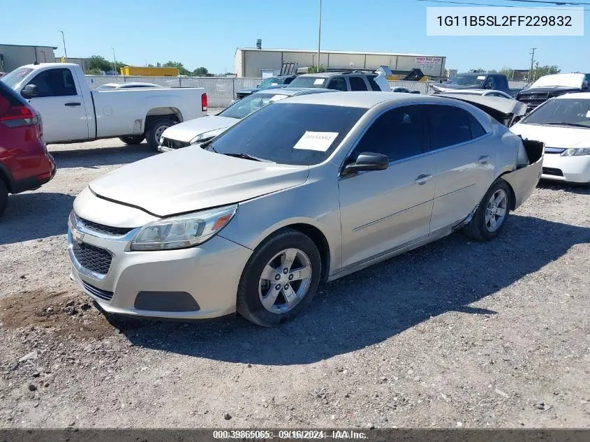 2015 Chevrolet Malibu Ls VIN: 1G11B5SL2FF229832 Lot: 39865065