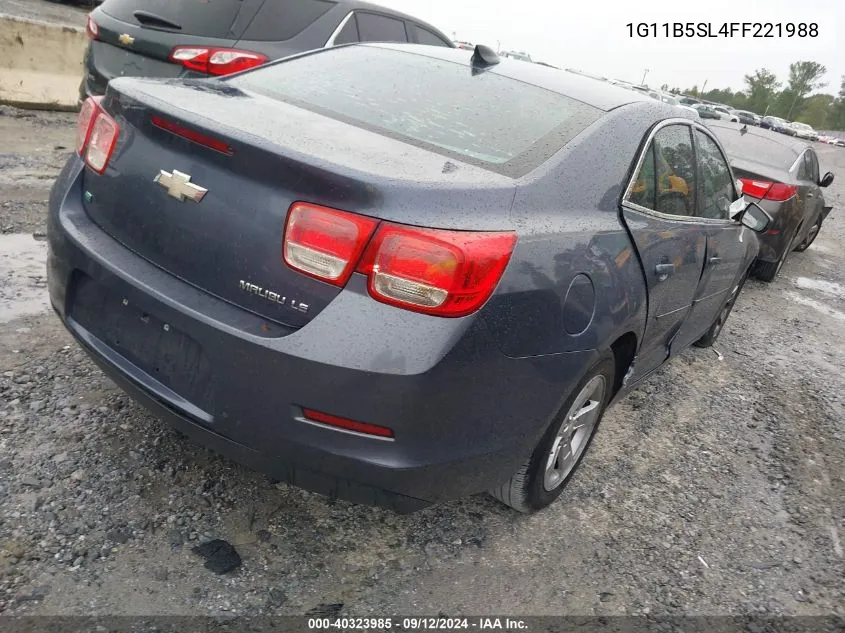 2015 Chevrolet Malibu Ls VIN: 1G11B5SL4FF221988 Lot: 40323985