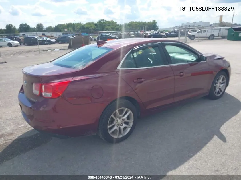 2015 Chevrolet Malibu 1Lt VIN: 1G11C5SL0FF138829 Lot: 40445646