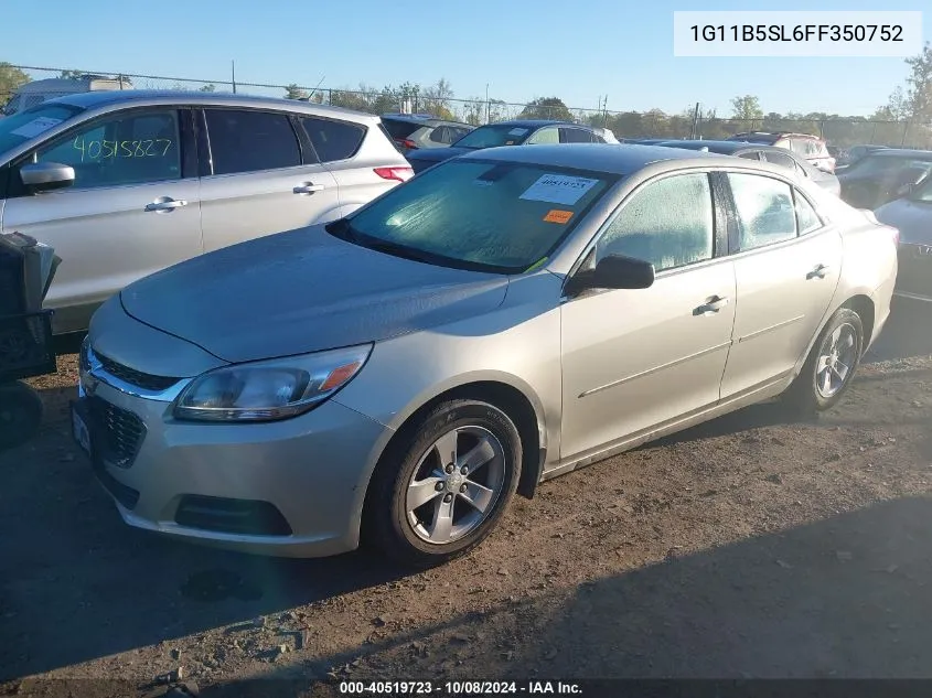 2015 Chevrolet Malibu Ls VIN: 1G11B5SL6FF350752 Lot: 40519723