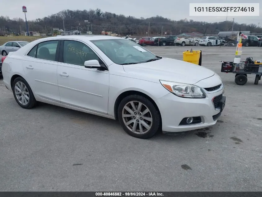 2015 Chevrolet Malibu 3Lt VIN: 1G11E5SX2FF274618 Lot: 40546582