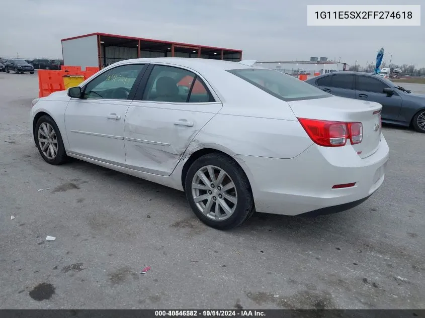 2015 Chevrolet Malibu 3Lt VIN: 1G11E5SX2FF274618 Lot: 40546582