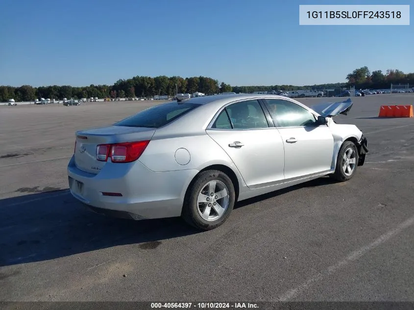 2015 Chevrolet Malibu Ls VIN: 1G11B5SL0FF243518 Lot: 40564397