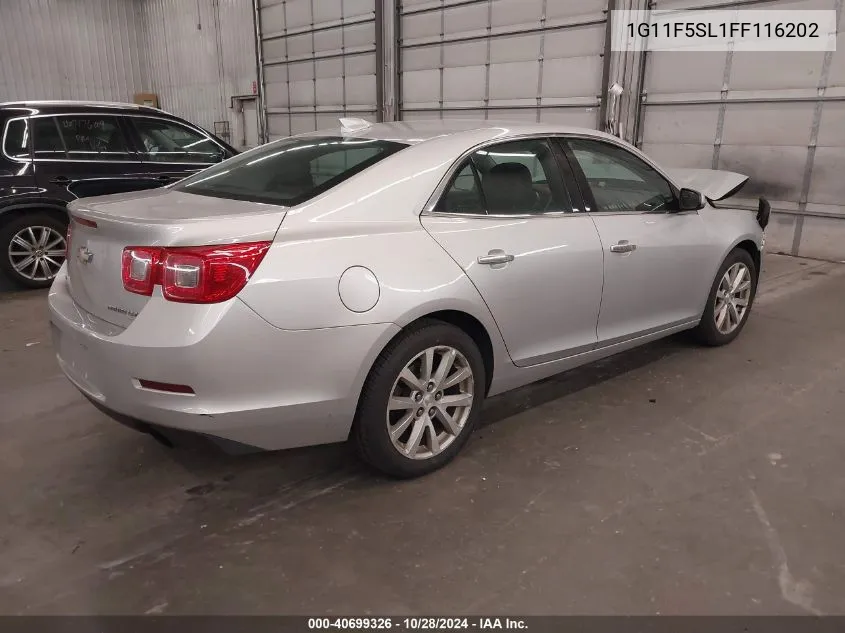 2015 Chevrolet Malibu 1Lz VIN: 1G11F5SL1FF116202 Lot: 40699326