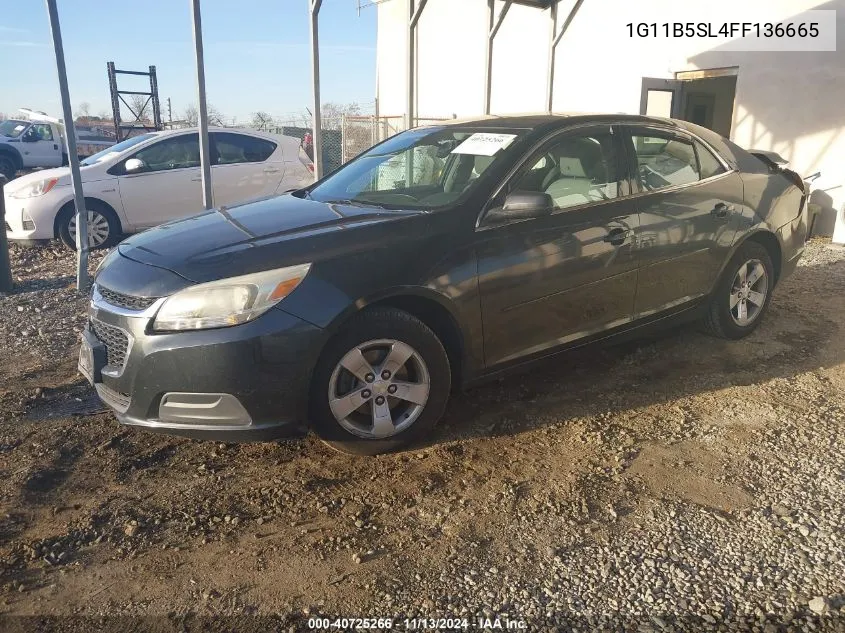 2015 Chevrolet Malibu Ls VIN: 1G11B5SL4FF136665 Lot: 40725266