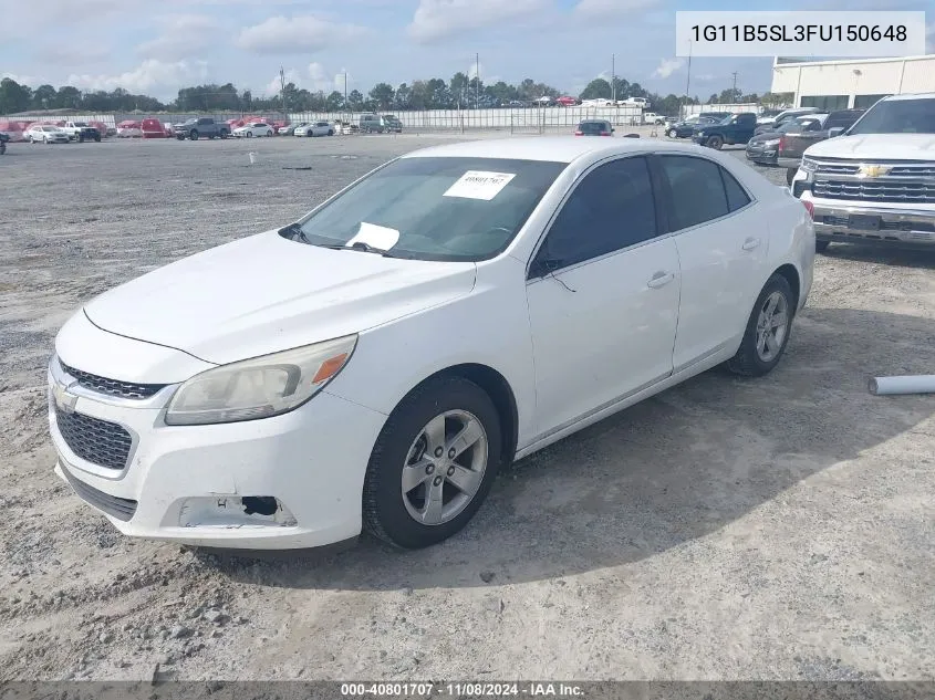 2015 Chevrolet Malibu Ls VIN: 1G11B5SL3FU150648 Lot: 40801707