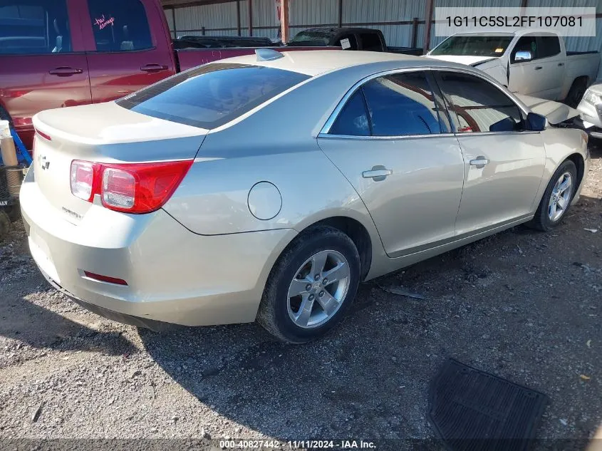 2015 Chevrolet Malibu 1Lt VIN: 1G11C5SL2FF107081 Lot: 40827442