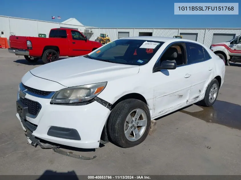 2015 Chevrolet Malibu Ls VIN: 1G11B5SL7FU151768 Lot: 40853766