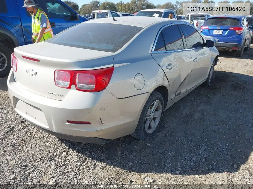 2015 Chevrolet Malibu 1Fl VIN: 1G11A5SL7FF106420 Lot: 40870638