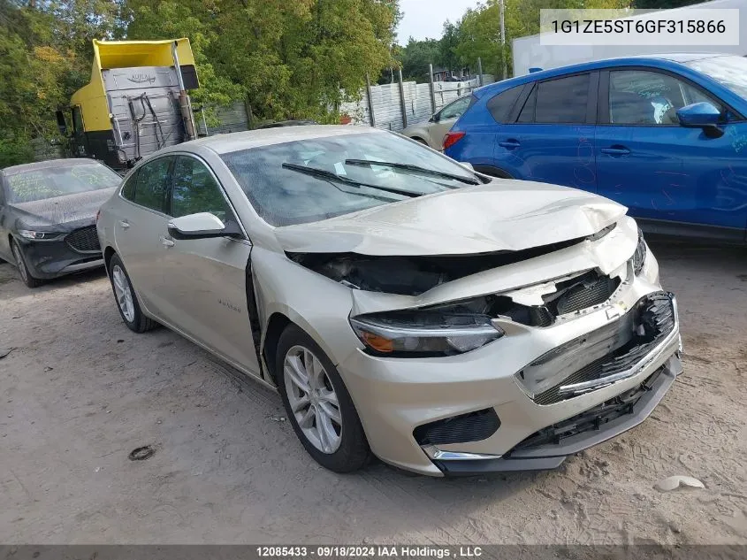 2016 Chevrolet Malibu Lt VIN: 1G1ZE5ST6GF315866 Lot: 12085433