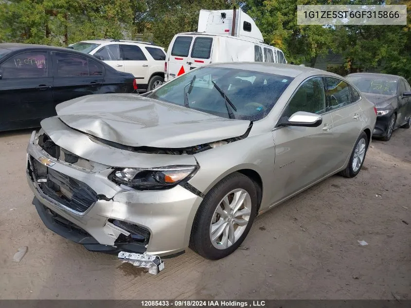 2016 Chevrolet Malibu Lt VIN: 1G1ZE5ST6GF315866 Lot: 12085433