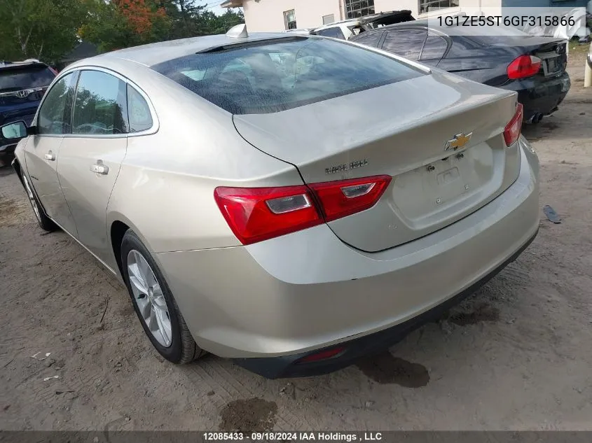 2016 Chevrolet Malibu Lt VIN: 1G1ZE5ST6GF315866 Lot: 12085433