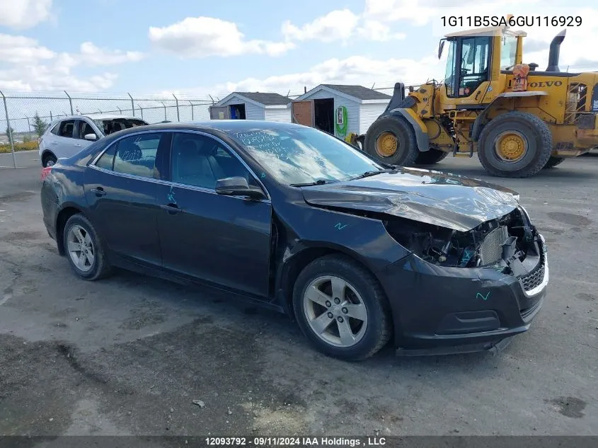 2016 Chevrolet Malibu Limited VIN: 1G11B5SA6GU116929 Lot: 12093792