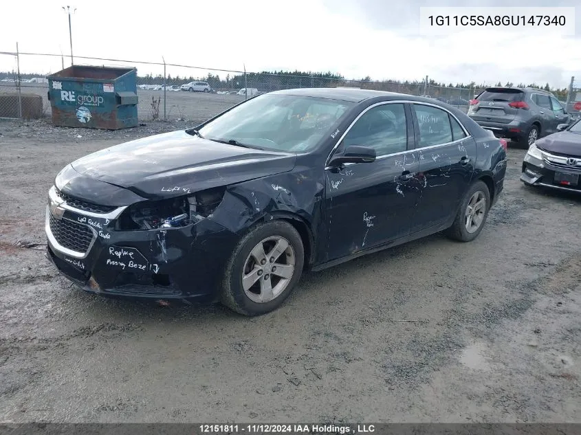 2016 Chevrolet Malibu Limited VIN: 1G11C5SA8GU147340 Lot: 12151811