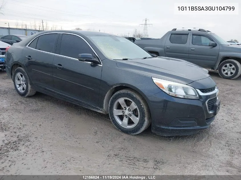 2016 Chevrolet Malibu Limited VIN: 1G11B5SA3GU104799 Lot: 12156824