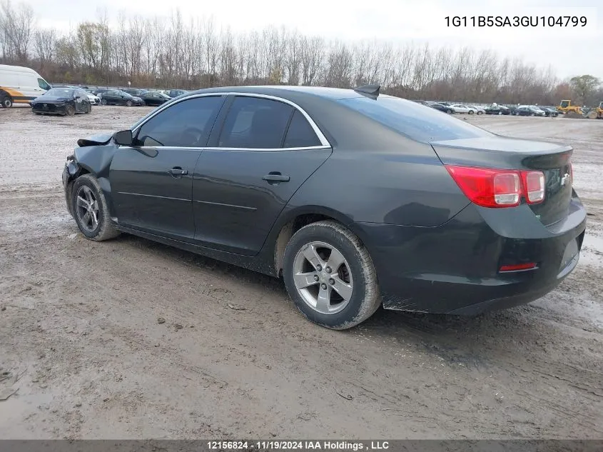 2016 Chevrolet Malibu Limited VIN: 1G11B5SA3GU104799 Lot: 12156824