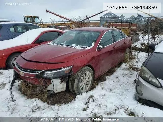 2016 Chevrolet Malibu Lt VIN: 1G1ZE5ST7GF194359 Lot: 20163667