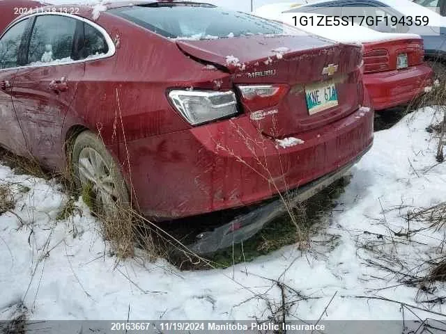 2016 Chevrolet Malibu Lt VIN: 1G1ZE5ST7GF194359 Lot: 20163667