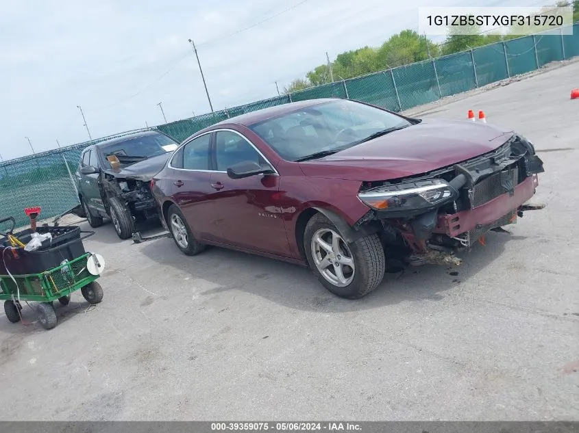 2016 Chevrolet Malibu Ls VIN: 1G1ZB5STXGF315720 Lot: 39359075