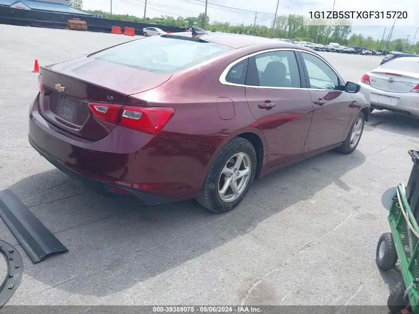 2016 Chevrolet Malibu Ls VIN: 1G1ZB5STXGF315720 Lot: 39359075